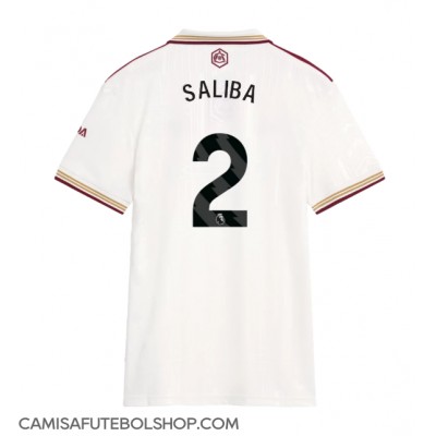 Camisa de time de futebol Arsenal William Saliba #2 Replicas 3º Equipamento Feminina 2025-26 Manga Curta Camisa de time de futebol Arsenal William Saliba #2 Replicas 3º Equipamento Feminina 2025-26 Manga Curta